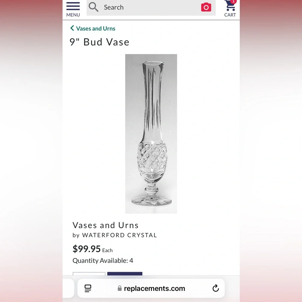 Set of 2 Vintage Waterford crystal vases ,both signed at base 9”